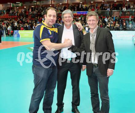 Volleyball Champions League. SK Posijilnica Aich/Dob gegen Novosibirsk. Martin Micheu, Peter Kaiser, Arno Arthofer. Klagenfurt, am 18.12.2013.
Foto: Kuess
---
pressefotos, pressefotografie, kuess, qs, qspictures, sport, bild, bilder, bilddatenbank