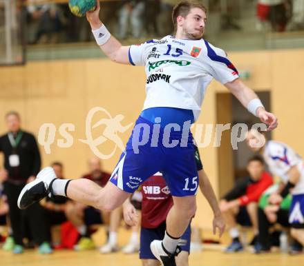 Handball Bundesliga. HLA. SC Ferlach gegen UNION Juri Leoben. Fabian Posch (Ferlach). Ferlach, 15.12.2013.
Foto: Kuess
---
pressefotos, pressefotografie, kuess, qs, qspictures, sport, bild, bilder, bilddatenbank