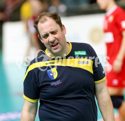 Volleyball Champions League. SK Posijilnica Aich/Dob gegen Novosibirsk. Trainer  Martin Micheu (Aich/Dob). Klagenfurt, am 18.12.2013.
Foto: Kuess
---
pressefotos, pressefotografie, kuess, qs, qspictures, sport, bild, bilder, bilddatenbank