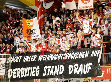 EBEL. Eishockey Bundesliga. KAC gegen VSV. Fans (KAC). Klagenfurt, am 26.12.2013
Foto: Kuess 

---
pressefotos, pressefotografie, kuess, qs, qspictures, sport, bild, bilder, bilddatenbank