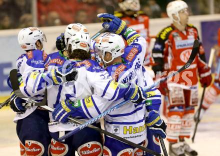 EBEL. Eishockey Bundesliga. KAC gegen VSV. Torjubel (VSV). Klagenfurt, am 26.12.2013
Foto: Kuess 

---
pressefotos, pressefotografie, kuess, qs, qspictures, sport, bild, bilder, bilddatenbank