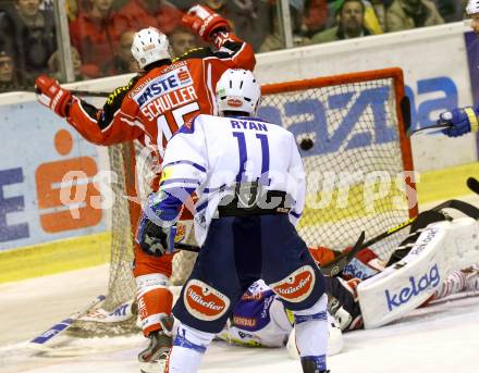 EBEL. Eishockey Bundesliga. KAC gegen VSV. Torjubel David Schuller (KAC). Klagenfurt, am 26.12.2013
Foto: Kuess 

---
pressefotos, pressefotografie, kuess, qs, qspictures, sport, bild, bilder, bilddatenbank