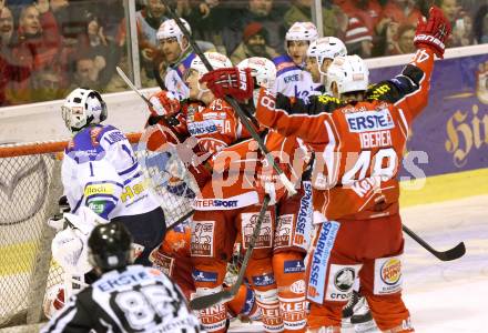 EBEL. Eishockey Bundesliga. KAC gegen VSV. Torjubel David Schuller (KAC). Klagenfurt, am 26.12.2013
Foto: Kuess 

---
pressefotos, pressefotografie, kuess, qs, qspictures, sport, bild, bilder, bilddatenbank