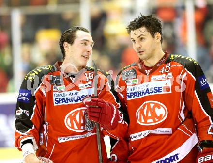 EBEL. Eishockey Bundesliga. KAC gegen VSV. Patrick Harand, Florian Iberer (KAC). Klagenfurt, am 26.12.2013
Foto: Kuess 

---
pressefotos, pressefotografie, kuess, qs, qspictures, sport, bild, bilder, bilddatenbank