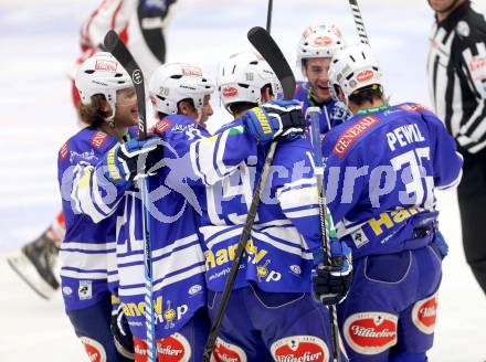 EBEL. Eishockey Bundesliga. EC VSV gegen KAC. Torjubel (VSV). Villach, am 28.12.2013.
Foto: Kuess 


---
pressefotos, pressefotografie, kuess, qs, qspictures, sport, bild, bilder, bilddatenbank