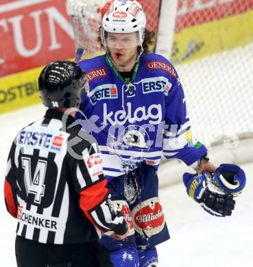 EBEL. Eishockey Bundesliga. EC VSV gegen HDD TELEMACH Olimpija Ljubljana. John Hughes, Schiedsrichter  (VSV). Villach, am 1.1.2014.
Foto: Kuess 


---
pressefotos, pressefotografie, kuess, qs, qspictures, sport, bild, bilder, bilddatenbank