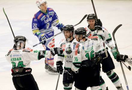 EBEL. Eishockey Bundesliga. EC VSV gegen HDD TELEMACH Olimpija Ljubljana.  Torjubel  (Laibach). Villach, am 1.1.2014.
Foto: Kuess 


---
pressefotos, pressefotografie, kuess, qs, qspictures, sport, bild, bilder, bilddatenbank