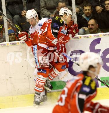 EBEL. Eishockey Bundesliga. KAC gegen HCB Suedtirol. Markus Pirmann,  (KAC), Angelo Esposito (Bozen). Klagenfurt, am 5.1.2014.
Foto: Kuess 

---
pressefotos, pressefotografie, kuess, qs, qspictures, sport, bild, bilder, bilddatenbank