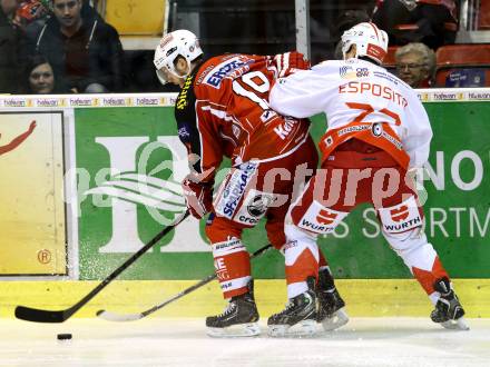 EBEL. Eishockey Bundesliga. KAC gegen HCB Suedtirol.  Geier Stefan, (KAC),  John Esposito (Bozen). Klagenfurt, am 5.1.2014.
Foto: Kuess 

---
pressefotos, pressefotografie, kuess, qs, qspictures, sport, bild, bilder, bilddatenbank