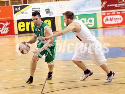 Basketball 2. Bundesliga. Woerthersee Piraten gegen KOS Klagenfurt/Celovec. Sebastian Huber (Piraten), Darko Prolic (KOS). Klagenfurt, am 4.1.2014.
Foto: Kuess
---
pressefotos, pressefotografie, kuess, qs, qspictures, sport, bild, bilder, bilddatenbank