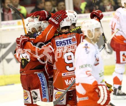 EBEL. Eishockey Bundesliga. KAC gegen HCB Suedtirol. Torjubel  (KAC). Klagenfurt, am 5.1.2014.
Foto: Kuess 

---
pressefotos, pressefotografie, kuess, qs, qspictures, sport, bild, bilder, bilddatenbank