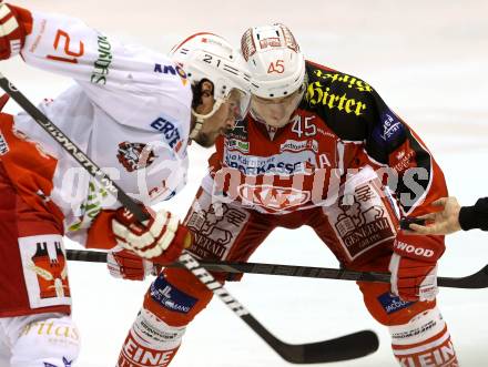 EBEL. Eishockey Bundesliga. KAC gegen HCB Suedtirol. David Schuller, (KAC), Trenton Whitfield  (Bozen). Klagenfurt, am 5.1.2014.
Foto: Kuess 

---
pressefotos, pressefotografie, kuess, qs, qspictures, sport, bild, bilder, bilddatenbank