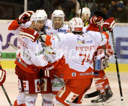 EBEL. Eishockey Bundesliga. KAC gegen HCB Suedtirol. Torjubel  (Bozen). Klagenfurt, am 5.1.2014.
Foto: Kuess 

---
pressefotos, pressefotografie, kuess, qs, qspictures, sport, bild, bilder, bilddatenbank