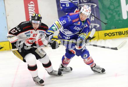 EBEL. Eishockey Bundesliga. EC VSV gegen HC Orli Znojmo. Patrick Platzer (VSV), Ondrej Fiala (Znaim). Villach, am 7.1.2014.
Foto: Kuess
---
pressefotos, pressefotografie, kuess, qs, qspictures, sport, bild, bilder, bilddatenbank