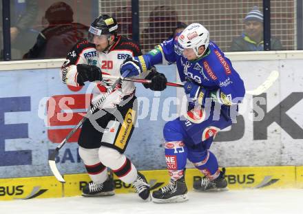 EBEL. Eishockey Bundesliga. EC VSV gegen HC Orli Znojmo. Stefan Bacher (VSV), Martin Podesva (Znaim). Villach, am 7.1.2014.
Foto: Kuess
---
pressefotos, pressefotografie, kuess, qs, qspictures, sport, bild, bilder, bilddatenbank