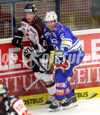 EBEL. Eishockey Bundesliga. EC VSV gegen HC Orli Znojmo. Daniel Nageler,  (VSV), David Pojkar (Znaim). Villach, am 7.1.2014.
Foto: Kuess 


---
pressefotos, pressefotografie, kuess, qs, qspictures, sport, bild, bilder, bilddatenbank