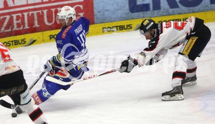 EBEL. Eishockey Bundesliga. EC VSV gegen HC Orli Znojmo. Curtis Fraser (VSV), Jan Seda (Znaim). Villach, am 7.1.2014.
Foto: Kuess
---
pressefotos, pressefotografie, kuess, qs, qspictures, sport, bild, bilder, bilddatenbank