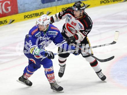 EBEL. Eishockey Bundesliga. EC VSV gegen HC Orli Znojmo. Stefan Bacher (VSV), Lukas Finsterle (Znaim). Villach, am 7.1.2014.
Foto: Kuess
---
pressefotos, pressefotografie, kuess, qs, qspictures, sport, bild, bilder, bilddatenbank