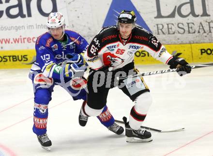 EBEL. Eishockey Bundesliga. EC VSV gegen HC Orli Znojmo. Kevin Steiner (VSV), Tomas Jiranek (Znaim). Villach, am 7.1.2014.
Foto: Kuess
---
pressefotos, pressefotografie, kuess, qs, qspictures, sport, bild, bilder, bilddatenbank