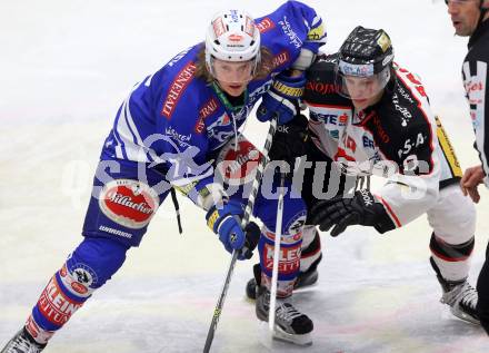 EBEL. Eishockey Bundesliga. EC VSV gegen HC Orli Znojmo. Michael Forney (VSV), David Bartos (Znaim). Villach, am 7.1.2014.
Foto: Kuess
---
pressefotos, pressefotografie, kuess, qs, qspictures, sport, bild, bilder, bilddatenbank