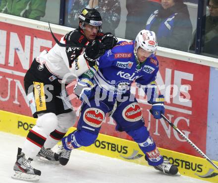 EBEL. Eishockey Bundesliga. EC VSV gegen HC Orli Znojmo. Benjamin Petrik (VSV), Andrew Thomas (Znaim). Villach, am 7.1.2014.
Foto: Kuess
---
pressefotos, pressefotografie, kuess, qs, qspictures, sport, bild, bilder, bilddatenbank