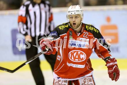 EBEL. Eishockey Bundesliga. KAC gegen HC TWK Innsbruck Die Haie. Thomas Poeck (KAC). Klagenfurt, am 10.1.2014.
Foto: Kuess 

---
pressefotos, pressefotografie, kuess, qs, qspictures, sport, bild, bilder, bilddatenbank