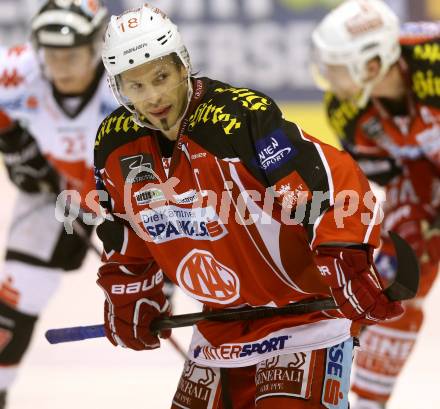 EBEL. Eishockey Bundesliga. KAC gegen HC TWK Innsbruck Die Haie. Thomas Koch (KAC). Klagenfurt, am 10.1.2014.
Foto: Kuess 

---
pressefotos, pressefotografie, kuess, qs, qspictures, sport, bild, bilder, bilddatenbank