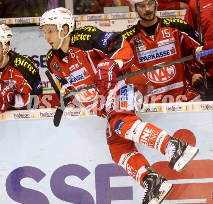 EBEL. Eishockey Bundesliga. KAC gegen HC TWK Innsbruck Die Haie. Thomas Koch (KAC). Klagenfurt, am 10.1.2014.
Foto: Kuess 

---
pressefotos, pressefotografie, kuess, qs, qspictures, sport, bild, bilder, bilddatenbank