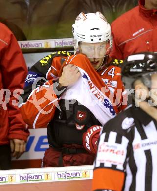 EBEL. Eishockey Bundesliga. KAC gegen HC TWK Innsbruck Die Haie.  Jamie Lundmark (KAC). Klagenfurt, am 10.1.2014.
Foto: Kuess 

---
pressefotos, pressefotografie, kuess, qs, qspictures, sport, bild, bilder, bilddatenbank