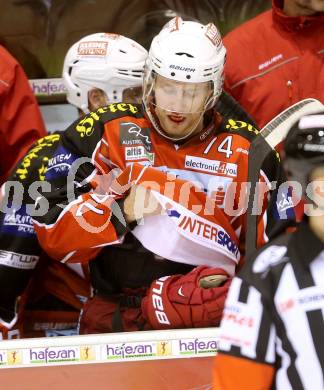 EBEL. Eishockey Bundesliga. KAC gegen HC TWK Innsbruck Die Haie. Jamie Lundmark (KAC). Klagenfurt, am 10.1.2014.
Foto: Kuess 

---
pressefotos, pressefotografie, kuess, qs, qspictures, sport, bild, bilder, bilddatenbank