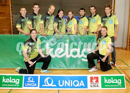 Badminton Bundesliga. ASKOE kelag Kaernten . Mannschaft. Dominik Trojan, Paul Demmelmayer, Michael Trojan, Jenny Ertl, Mercedes Raunig, Georgi Petrov, Krasimir Yankov, Stefan Wrulich, Belinda Heber, Anna Demmelmayer (KÃ¤rnten). Klagenfurt, 11.1.2014.
Foto: Kuess
---
pressefotos, pressefotografie, kuess, qs, qspictures, sport, bild, bilder, bilddatenbank