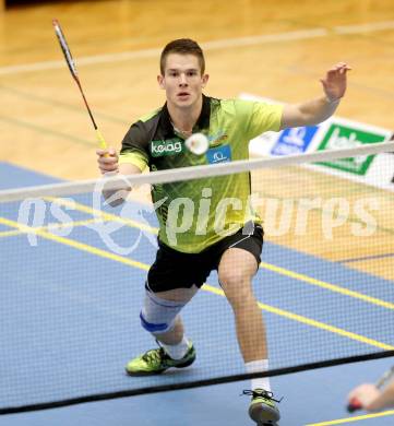 Badminton Bundesliga. ASKOE kelag Kaernten gegen Wolfurt. Paul Demmelmayer (KÃ¤rnten). Klagenfurt, 11.1.2014.
Foto: Kuess
---
pressefotos, pressefotografie, kuess, qs, qspictures, sport, bild, bilder, bilddatenbank