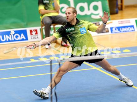 Badminton Bundesliga. ASKOE kelag Kaernten  gegen Wolfurt. Michael Trojan (KÃ¤rnten). Klagenfurt, 11.1.2014.
Foto: Kuess
---
pressefotos, pressefotografie, kuess, qs, qspictures, sport, bild, bilder, bilddatenbank