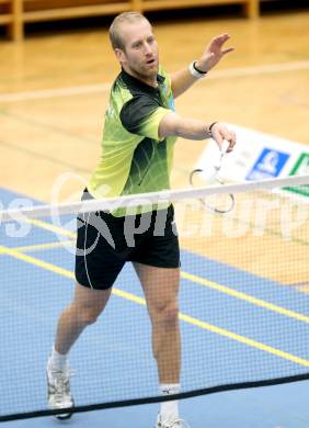 Badminton Bundesliga. ASKOE kelag Kaernten  gegen Wolfurt. Michael Trojan (Kaernten). Klagenfurt, 11.1.2014.
Foto: Kuess
---
pressefotos, pressefotografie, kuess, qs, qspictures, sport, bild, bilder, bilddatenbank