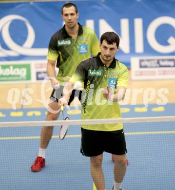 Badminton Bundesliga. ASKOE kelag Kaernten gegen Wolfurt. Georgi Petrov,Krasimir Yankov (Kaernten). Klagenfurt, 11.1.2014.
Foto: Kuess
---
pressefotos, pressefotografie, kuess, qs, qspictures, sport, bild, bilder, bilddatenbank