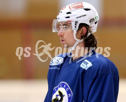 EBEL. Erste Bank Eishockey Bundesliga. Training VSV.  Eric Hunter. Spittal, am 16.1.2014.
Foto: Kuess
---
pressefotos, pressefotografie, kuess, qs, qspictures, sport, bild, bilder, bilddatenbank