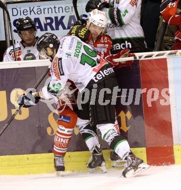 EBEL. Eishockey Bundesliga. KAC gegen HDD TELEMACH Olimpija Ljubljana.  Markus Pirmann,  (KAC), Gal Koren (Laibach. Klagenfurt, am 17.1.2014.
Foto: Kuess 

---
pressefotos, pressefotografie, kuess, qs, qspictures, sport, bild, bilder, bilddatenbank