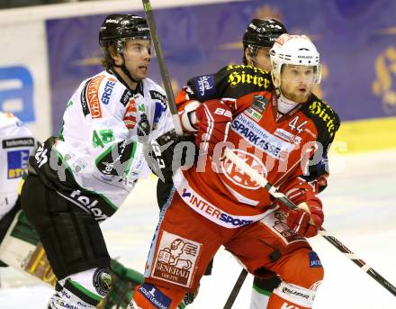 EBEL. Eishockey Bundesliga. KAC gegen HDD TELEMACH Olimpija Ljubljana.  Markus Pirmann, (KAC), Kenneth Macaulay (Laibach. Klagenfurt, am 17.1.2014.
Foto: Kuess 

---
pressefotos, pressefotografie, kuess, qs, qspictures, sport, bild, bilder, bilddatenbank