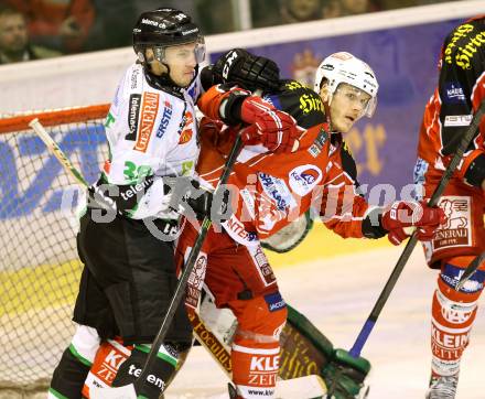 EBEL. Eishockey Bundesliga. KAC gegen HDD TELEMACH Olimpija Ljubljana.  Stefan Geier, (KAC), Ziga Grahut  (Laibach. Klagenfurt, am 17.1.2014.
Foto: Kuess 

---
pressefotos, pressefotografie, kuess, qs, qspictures, sport, bild, bilder, bilddatenbank