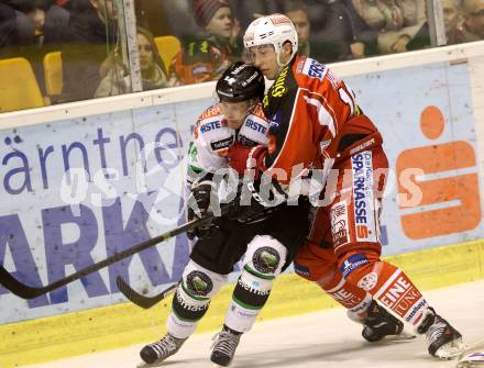 EBEL. Eishockey Bundesliga. KAC gegen HDD TELEMACH Olimpija Ljubljana.  Patrick Harand, (KAC), Matej Hocevar  (Laibach. Klagenfurt, am 17.1.2014.
Foto: Kuess 

---
pressefotos, pressefotografie, kuess, qs, qspictures, sport, bild, bilder, bilddatenbank