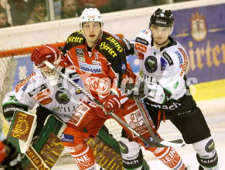 EBEL. Eishockey Bundesliga. KAC gegen HDD TELEMACH Olimpija Ljubljana.  Patrick Harand, (KAC),  Igor Cvetek (Laibach. Klagenfurt, am 17.1.2014.
Foto: Kuess 

---
pressefotos, pressefotografie, kuess, qs, qspictures, sport, bild, bilder, bilddatenbank