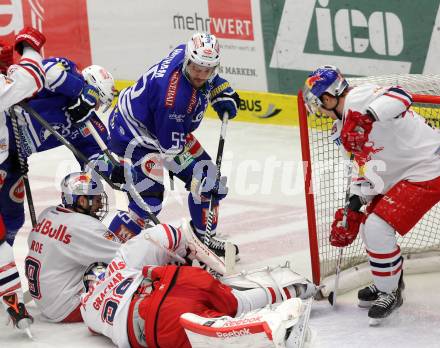 EBEL. Eishockey Bundesliga. EC VSV gegen EC Red Bull Salzburg. Scott Hotham, (VSV), Luka Gracnar, Garrett Roe  (Salzburg). Villach, am 19.1.2014.
Foto: Kuess 


---
pressefotos, pressefotografie, kuess, qs, qspictures, sport, bild, bilder, bilddatenbank