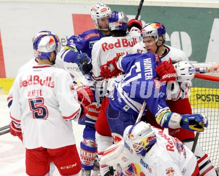 EBEL. Eishockey Bundesliga. EC VSV gegen EC Red Bull Salzburg. Eric Hunter, PEWAL Marco (VSV), Matthias Trattnig, GRACNAR Luka, MILAM Troy  (Salzburg).. Villach, am 19.1.2014.
Foto: Kuess 


---
pressefotos, pressefotografie, kuess, qs, qspictures, sport, bild, bilder, bilddatenbank