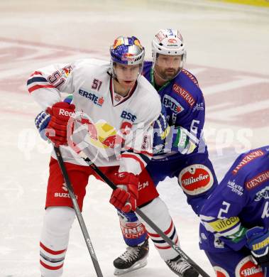 EBEL. Eishockey Bundesliga. EC VSV gegen EC Red Bull Salzburg. Gerhard Unterluggauer,  (VSV), Matthias Trattnig (Salzburg). Villach, am 19.1.2014.
Foto: Kuess 


---
pressefotos, pressefotografie, kuess, qs, qspictures, sport, bild, bilder, bilddatenbank