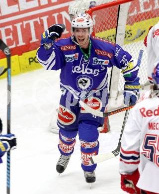 EBEL. Eishockey Bundesliga. EC VSV gegen EC Red Bull Salzburg. torjubel Marco Pewal (VSV). Villach, am 19.1.2014.
Foto: Kuess 


---
pressefotos, pressefotografie, kuess, qs, qspictures, sport, bild, bilder, bilddatenbank