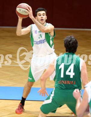 Basketball 2. Bundesliga. KOS Klagenfurt/Celovec gegen BK Mattersburg Rocks. Toman Feinig (KOS). Klagenfurt, am 18.1.2014.
Foto: Kuess
---
pressefotos, pressefotografie, kuess, qs, qspictures, sport, bild, bilder, bilddatenbank