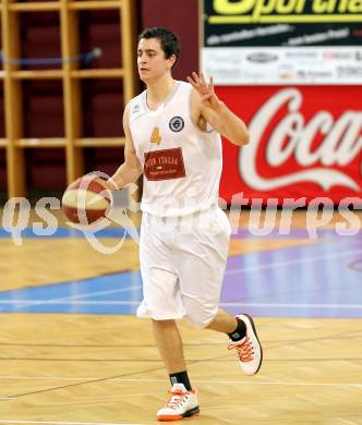 Basketball 2. Bundesliga.  Woerthersee Piraten gegen Dornbirn Lions.  Martin Breithuber (Piraten). Klagenfurt, am 25.1.2014.
Foto: Kuess
---
pressefotos, pressefotografie, kuess, qs, qspictures, sport, bild, bilder, bilddatenbank