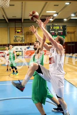 Basketball 2. Bundesliga.  Woerthersee Piraten gegen Dornbirn Lions.  Martin Koroschitz, (Piraten), Mario Tobar Ruiz  (Dornbirn). Klagenfurt, am 25.1.2014.
Foto: Kuess
---
pressefotos, pressefotografie, kuess, qs, qspictures, sport, bild, bilder, bilddatenbank