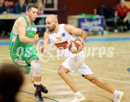 Basketball 2. Bundesliga.  Woerthersee Piraten gegen Dornbirn Lions.  Joachim Buggelsheim,  (Piraten), Timur Bas (Dornbirn). Klagenfurt, am 25.1.2014.
Foto: Kuess
---
pressefotos, pressefotografie, kuess, qs, qspictures, sport, bild, bilder, bilddatenbank