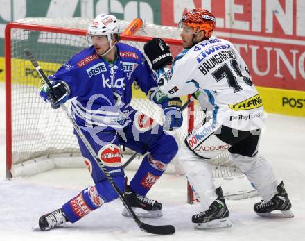 EBEL. Eishockey Bundesliga. EC VSV gegen EHC LIWEST Linz. Mario Altmann, (VSV), Gregor Baumgartner (Linz). Villach, am 26.1.2014.
Foto: Kuess 


---
pressefotos, pressefotografie, kuess, qs, qspictures, sport, bild, bilder, bilddatenbank